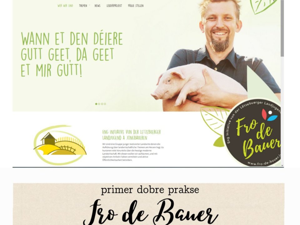 Primer dobre prakse: Fro de Bauer - Kako mlade povezati s kmetijstvom?