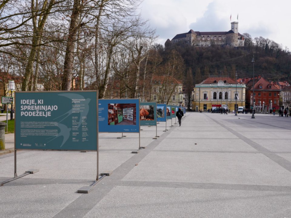 Vabilo k ogledu razstave "Ideje, ki spreminjajo podeželje" v Ljubljani